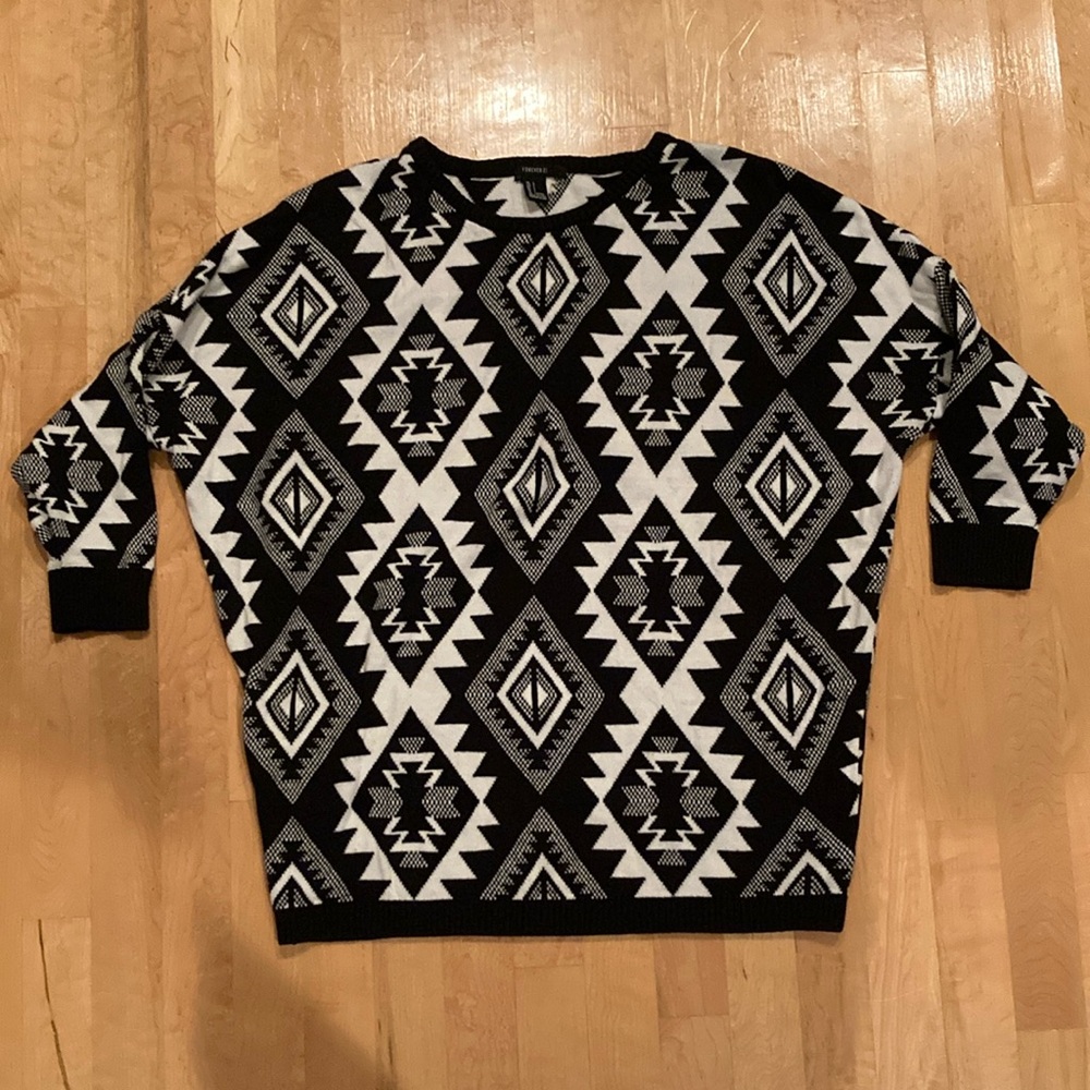 Black and White Geometric Sweater